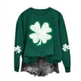thumbnail image 2 of Bowake Sweat à Capuche Femme St Patrick'S Day Imprimé Col Rond Sweat-Shirt à Manches Longues Casual Ample Confortable Pull-Over Tops, 2 of 3