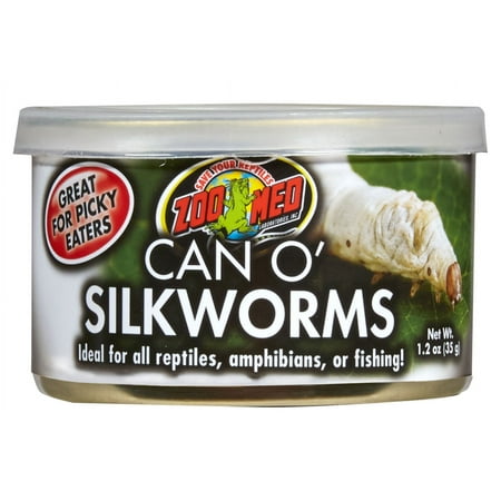 Zoo Med Can O' Silkworms for Reptiles and Amphibians [Reptile Crickets and Insects, Reptile Supplies] 4 count