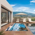 thumbnail image 3 of Summer Beach Coastal Outdoor Rug for Patio/Deck/Porch, Non-Slip Large Area Rug 5 x 7 Ft, Blue Sea Ocean Landscape Hawaii Indoor Outdoor Rugs Washable Area Rugs, Reversible Camping Rug Carpet Runner, 3 of 8
