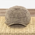 thumbnail image 6 of HNMKIU Newsboy Hats for Men Plaid Cabbie Flat Cap Classic Artist Beret Unisex Mens Hats Z02_Coffee,M, 6 of 7