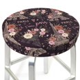 thumbnail image 5 of Salouo Romantic Paris Pattern Bar Stool Cushion Cover, Round Crease-Resistant Stretchy Dustproof Stool Seat Slipcover for Bar Round Chair-14 inch, 5 of 6