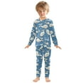 thumbnail image 3 of joogoo Cartoon Whale 2 Piece Long Sleeve Tee and Pants Cotton Pajama Set 6Y, 3 of 7