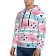 thumbnail image 2 of Bingfone Pink Striped Flamingo Men'S Drawstring Hoodie Long Sleeve Pocket Sweatshirts-Large, 2 of 9