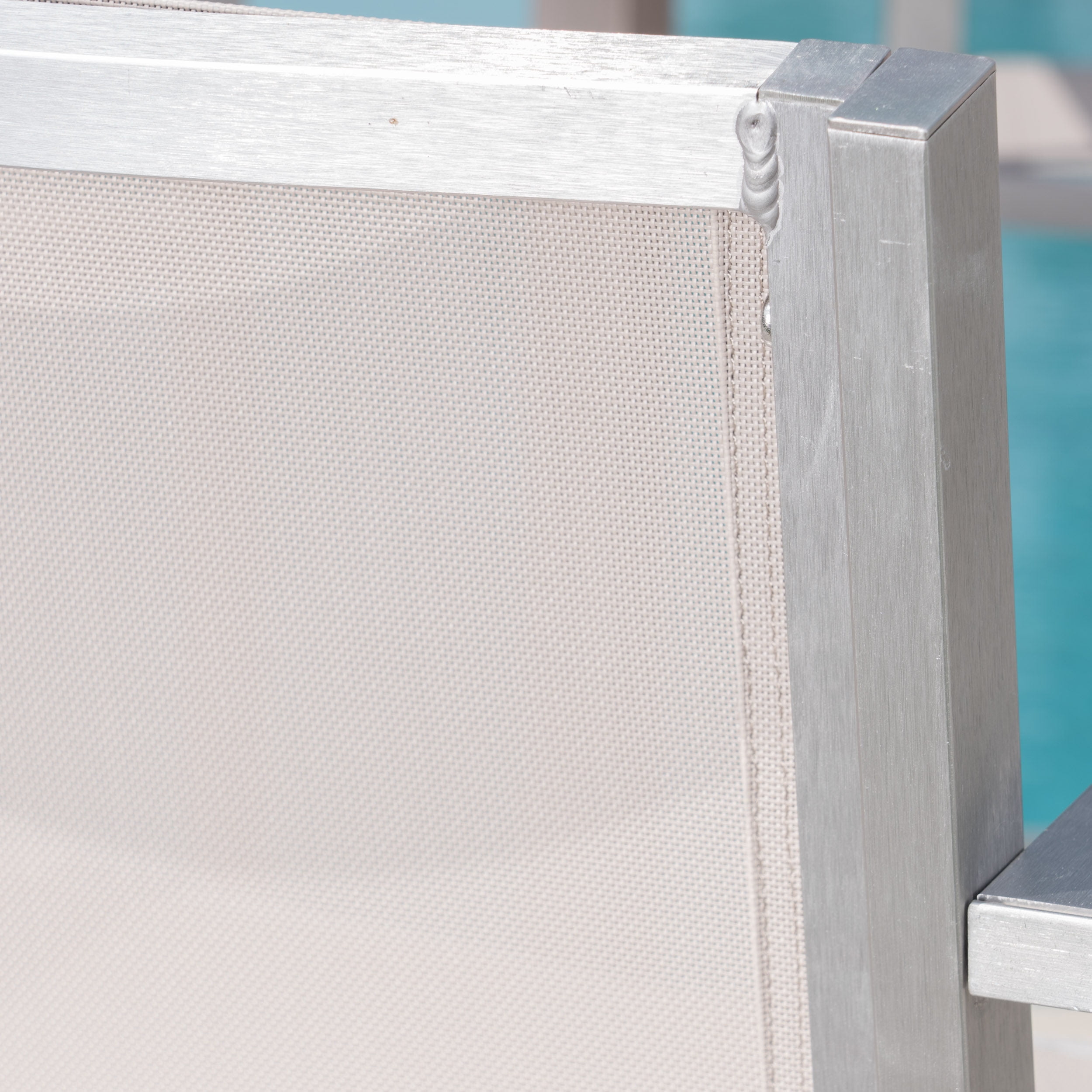 Outdoor Aluminum Frame Bar Stool with Grey Mesh Surface for Patio Bar 29.50 Inch