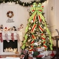 thumbnail image 5 of Christmas Tree Topper Wreath Bow Large Green Christmas Bow Tree Topper with Red Green Dot Patterned Gift Bows for Xmas Holiday Home Wedding Thanksgiving Indoor/Outdoor 52"x13", 5 of 6