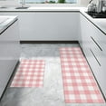 thumbnail image 3 of Valentine's Day Kitchen Rugs and Mats 2 Pieces Pink Buffalo Plaid Runner Rug Sets White Check Soft Kitchen Mats for Floor Absorbent Area Rugs Carpet Non Slip Doormat Home Decor Gifts, 3 of 6