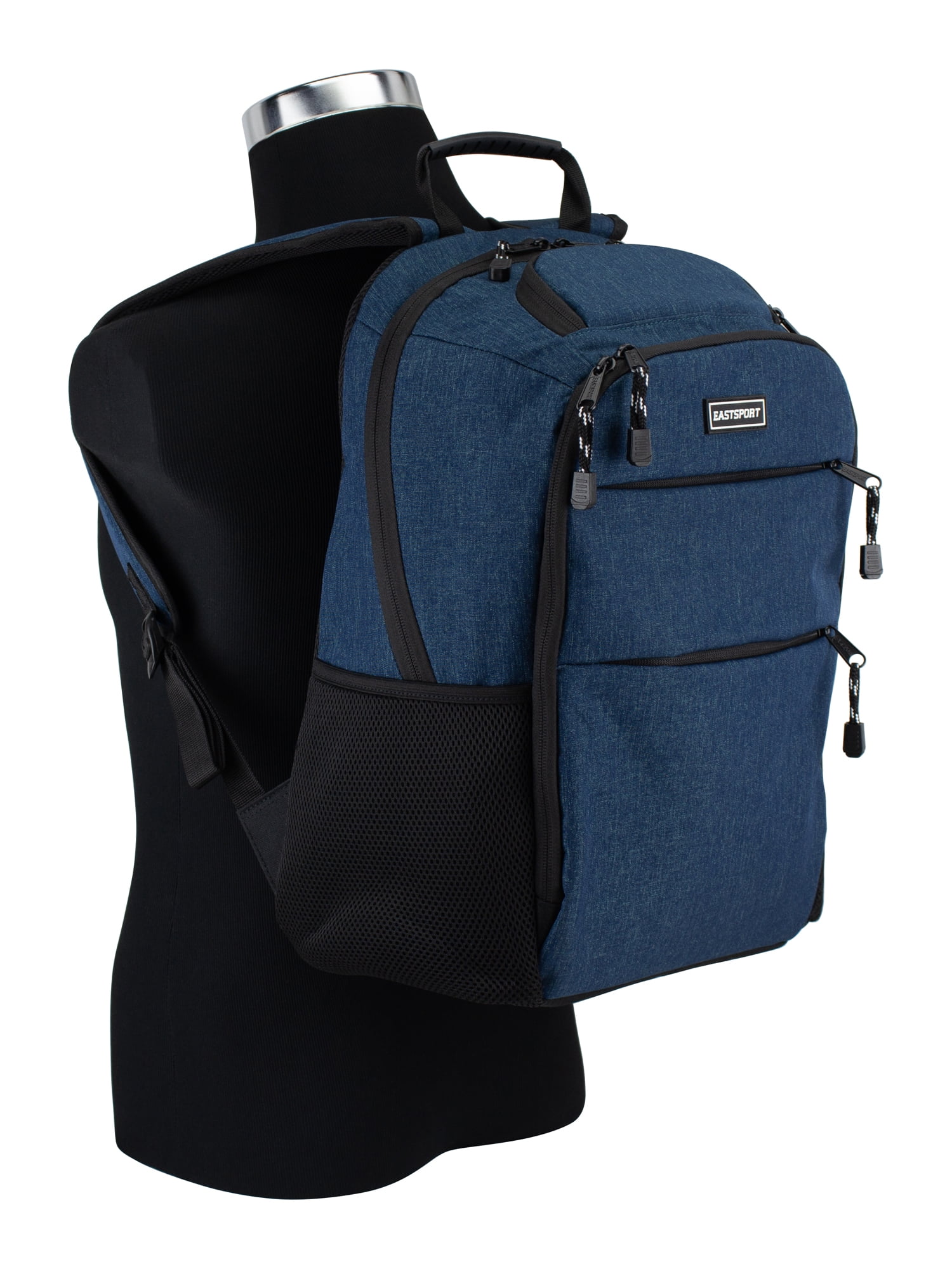 Eastsport Unisex 17" Platinum Lifestyle Dome Backpack with Protective Sunglasses Pocket, Teal Heather Chambray