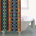 thumbnail image 4 of Colorful Geometric Striped Pattern Shower Curtain 36"x72" ,Bathroom Decorative Shower Curtains Set with 12 Hooks,Modern Waterproof Washable Shower Curtain, 4 of 6
