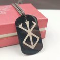 thumbnail image 6 of HOOUN Stainless Steel Amulet Dog Tag Necklace Pendant Black Rune of berserker warriors, 6 of 6
