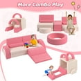 thumbnail image 2 of PORKISS 11 PCS Kids Sofa Couch, Foam Modular Kids Play Couch for Boys Girls, Creativing Toddler Sofa Couch for Aged 2+, Modern Floor Couch for Playroom, Bedroom,Gifts, Pink/White, 2 of 7