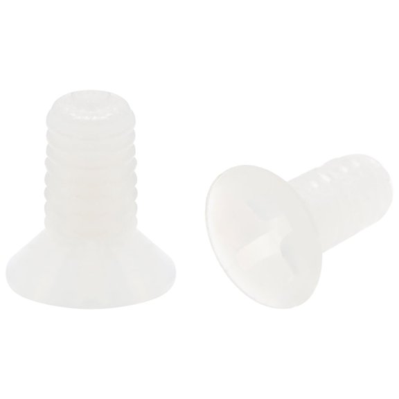 Uxcell Machine Screw Nylon Cross Flat Head Machine Screws Bolts M3x0.23" White 100pcs