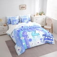 thumbnail image 3 of Erosebridal Personalized Letter Z Bed in a Bag Twin Size,Happy Birthday Bed Set,Blue Rianbow Bowknot Bedding Twin Size For Girls,Ultra Soft Room Decor Reversible,7 Pieces, 3 of 7