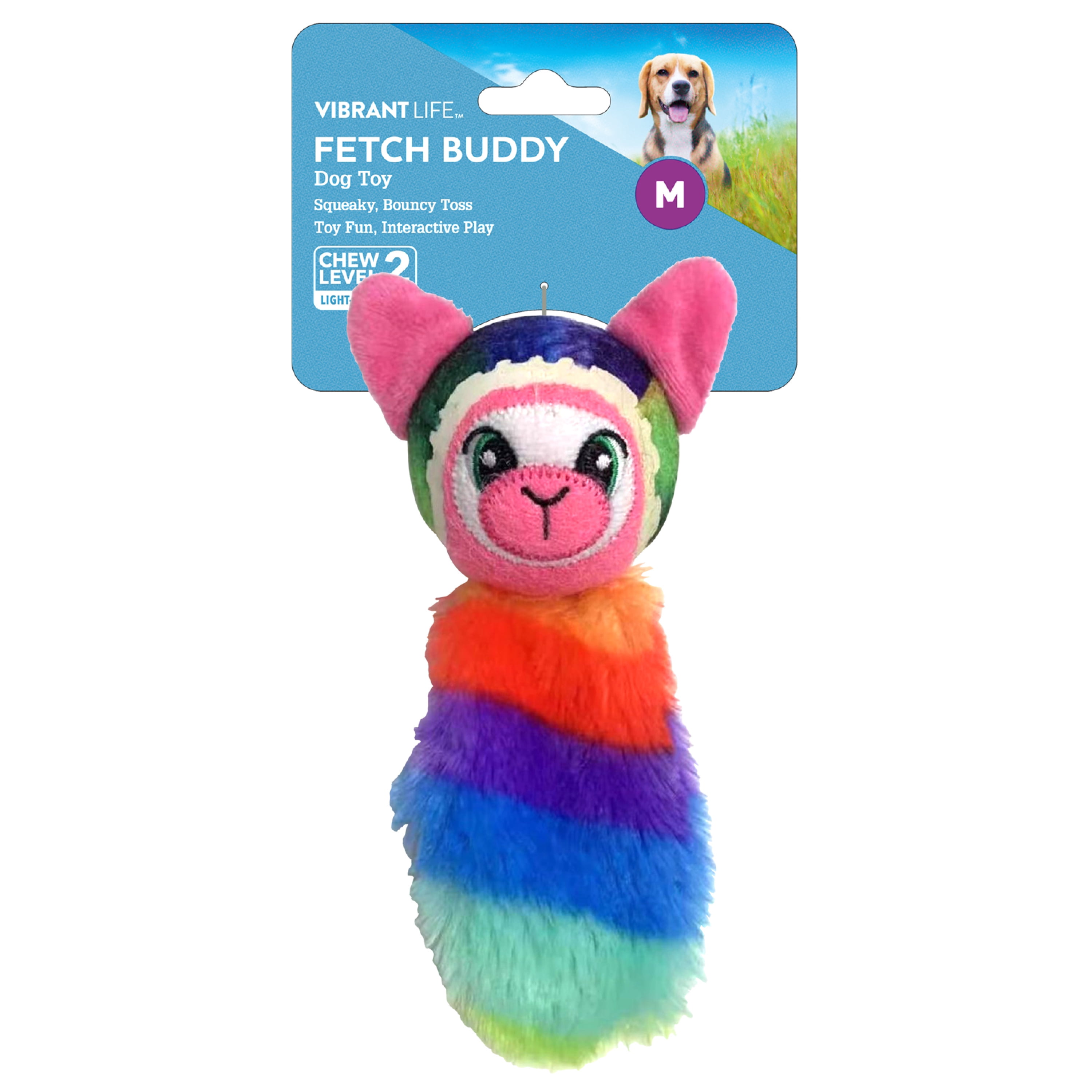 Vibrant Life Fetch Buddy Dog Toy, Rainbow Llama, Medium - Walmart.com