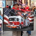 thumbnail image 2 of Bayyon Fire Engine, Firefighter American Flag Banner with Grommets 3x5Feet Man cave Decor, 2 of 6