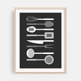 thumbnail image 2 of Monochrome Row Kitchen Utensils - Digital Art Kitchen Decor Minimalist Modern Art Geometric Line Art Black and White Abstract Unframed Wall Art Print 6 x 8 inches, 2 of 4
