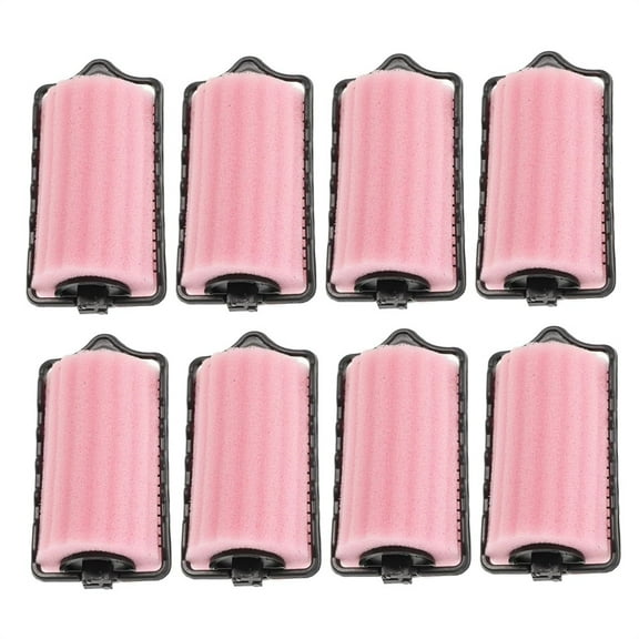 Set of 8 Soft Foam Hair Rollers,Pink Flexible Hair Curlers,No Heat Sponge Rollers Clips,Fashion Hair Styling Tools,Overnight Hairdressing Hair Rollers,for Girl Women Home Travel Use