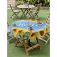 thumbnail image 4 of Outdoor Tablecloths with Umbrella Hole & Zipper, Sunflowers Round Tablecloths 60 Inch, Yellow Summer Botanical Elegant Flowers Waterproof Table Cloth, Patio/Pool/Picnic Table Covers, 4 of 8