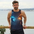 thumbnail image 6 of Daiia Red And Blue Fire Dragon C Printed Men's Quick Dry Fit Muscle Tank Top Slim-Fit Tank Workout Tank Top Lightweight Sports Tank Top-X-Large, 6 of 7