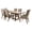 Barley Brown/Cream - 7-Piece, variant on Brockway 7-piece Extension Leaf Dining Set Barley Brown