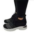 thumbnail image 4 of Womens Fashion Platform Trainers Ladies Sneakers Slip On Walking Gym Shoes Black 6, 4 of 4
