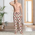 thumbnail image 2 of Fuzoiu Hand Drawn Strawberry Print Men's Pajama Pants,Lounge Pants for Men,Lounge PJ Bottoms,Sleepwear Pants with Drawstring Pockets -Medium, 2 of 6