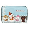 thumbnail image 2 of Merry Christmas Carolers Dachshund Red Brown Dish Drying Mat, 2 of 3