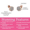 thumbnail image 3 of Cate & Chloe Remy 18k Rose Gold Plated Cluster Stud Earrings with Swarovski Crystals for Women, 3 of 9
