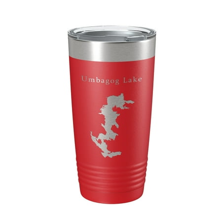 

Umbagog Lake Map Tumbler Travel Mug Insulated Laser Engraved Coffee Cup Maine New Hampshire 20 oz Red