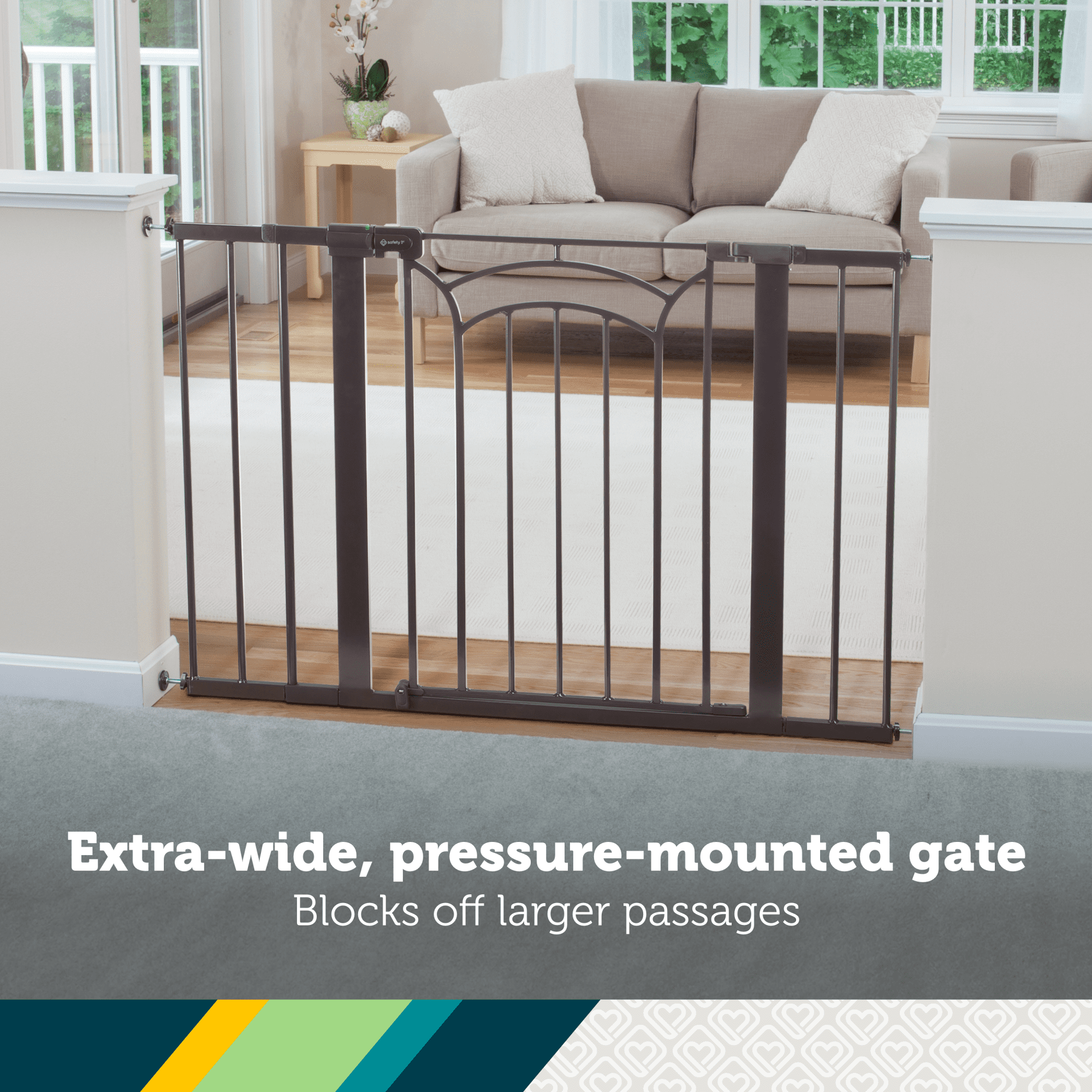 Safety 1st Easy Install Tall & Wide Walk-Through Baby Gate 29-47