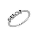thumbnail image 2 of 925 Sterling Silver Oxidized Platinum Plated Peace Sign Women Valentines Day Gifts Ring, 2 of 4