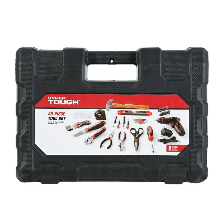 Hyper Tough 45 PC Home Repair Tool Set with Scissors, Hex Keys and More, New condition