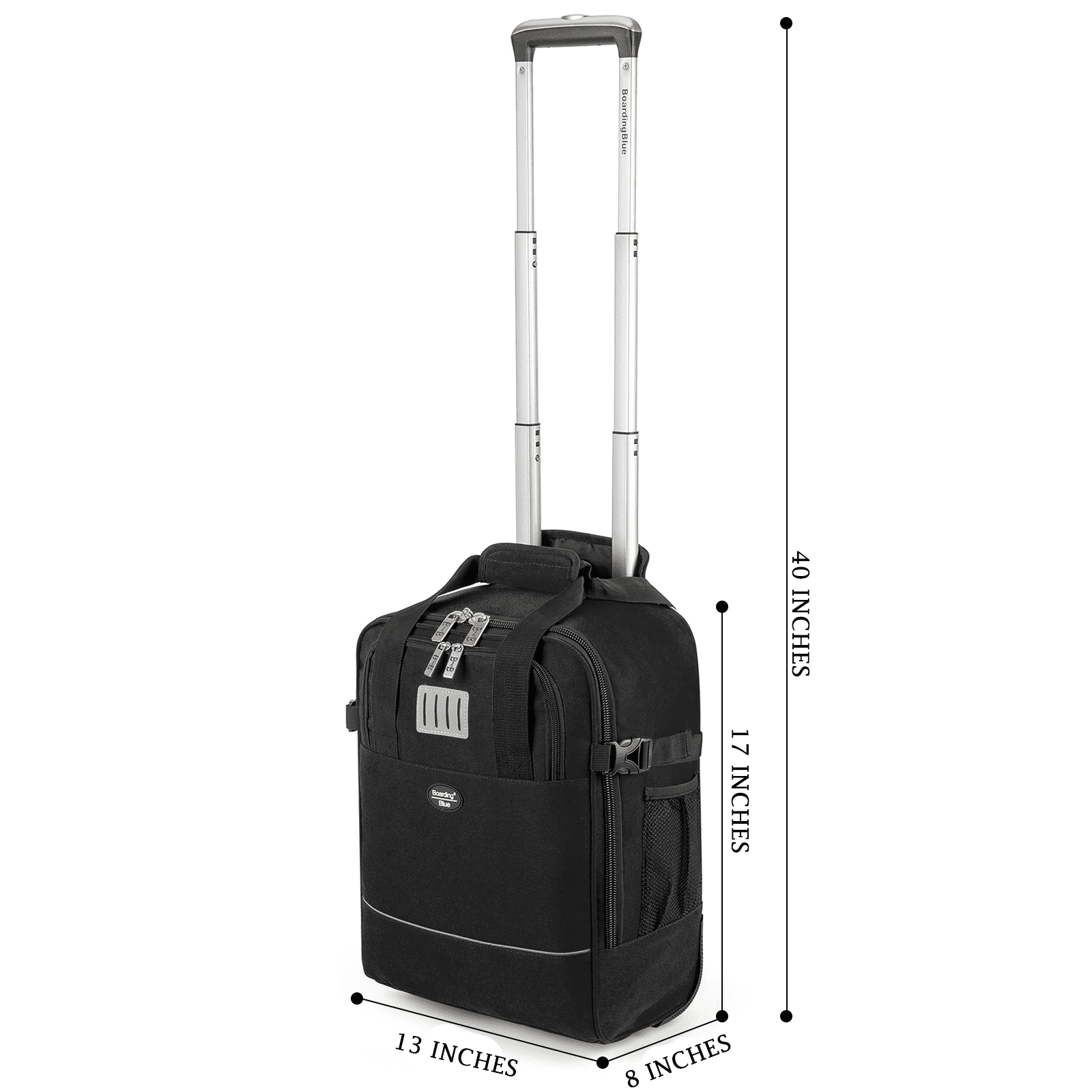 17x13x8 Inches JetBlue Airlines Rolling Personal Item Underseat Travel Bag - Suitable for Major Airlines including Spirit, Jetblue and Frontier- Duffel Bag Design (Black)