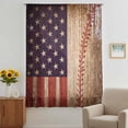thumbnail image 3 of American Flag Vintage Sheer Curtains 72 Inches Long, Farmhouse Baseball Blue Red Light Filering Curtains, Breathable Simi Curtain Privacy Drapes for Living Room Bedroom Lightweight Window Treatment, 3 of 9
