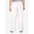 thumbnail image 2 of ellos Women's Plus Size Linen Blend Drawstring Pants - 26, White, 2 of 5