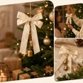 thumbnail image 3 of Hanging Ornament 12 Inch Vintage Bow with Gold Bells for Christmas Tree Door Wall Mantel Holiday Party Decor, 3 of 6