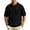 Black, variant on Golf Shirts for Men Vertical Ribbed Knit Collared 3-Button Short Sleeve Loose Casual Tops,3XL