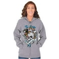 thumbnail image 4 of The Wild Life Skull Panther Tattoo Unisex Fleece Graphic Zip Up Hoodie Brisco Brands 2X, 4 of 5
