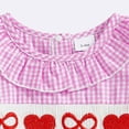 thumbnail image 6 of Pandaie 3-18M Newborn Baby Girls Smocked Bubble Romper Cute Embroidery Bowknot Ruffle Bodysuit Sleeveless Summer Outfit Infant Toddler Summer Clothes Pink, 6 of 9
