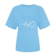 thumbnail image 4 of Diufon Hauts de la Saint-Valentin pour Femmes, Tunique Décontractée à Manches Courtes, Chandail à Col Rond, Blouse Tendance Mignonne à Imprimé Graphique, 4 of 6