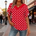 thumbnail image 6 of zbxnLI Womens Fashion Cute Shirt Top V Neck Summer Puff Short Sleeve Outfits Comfort Casual Loose Tops for Women, 6 of 7