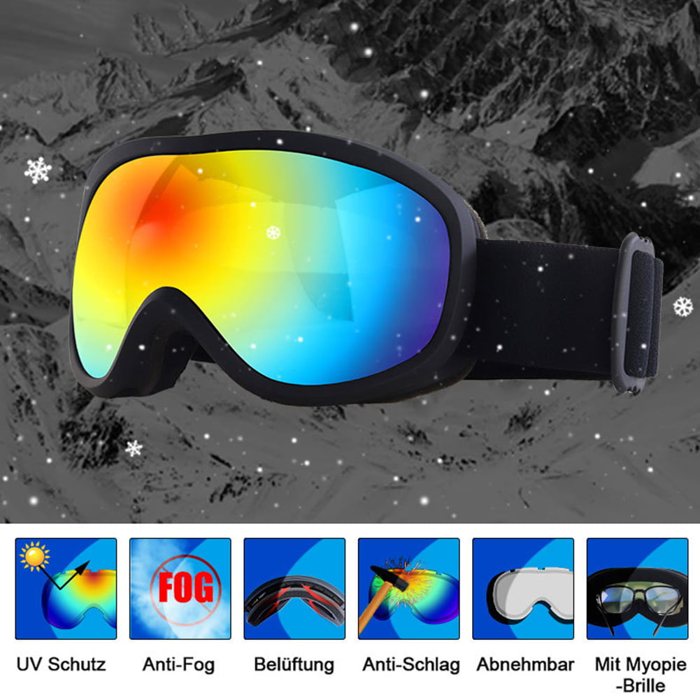 Men's Women's Adults Anti-Fog Double Lens Snow Board Ski UV Sunglasses GOGGLES 
