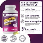ProCare Health Bariatric Multivitamin with 45mg Iron, Once-Daily Capsules, 90 Count, Reduced B-12