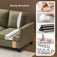thumbnail image 2 of Ktaxon 83" Sofa with 3 Seater, Faux Suede Couch with Deep Seat, Ergonomic Design, Removable Cushions for Living Room Bedroom Office, Olive Green, 2 of 8