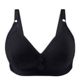 thumbnail image 2 of Gymayou Wire-Free Full Figure Bra for Middle-Aged Elderly Women Thin Full Coverage Brassiere Gentle Lift Anti-Sagging Bra with Side Support Black L, 2 of 9