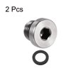 thumbnail image 5 of Unique Bargains Stainless Steel Inner Hex Head M10 Pipe Fitting Plug with Seal Ring 2Pcs, 5 of 5