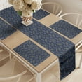 thumbnail image 2 of Ambesonne Floral Table Runner & Placemats, Droplet Motif, Placemat 4 pcs + Runner 16"x90", Dark Blue Green, 2 of 2