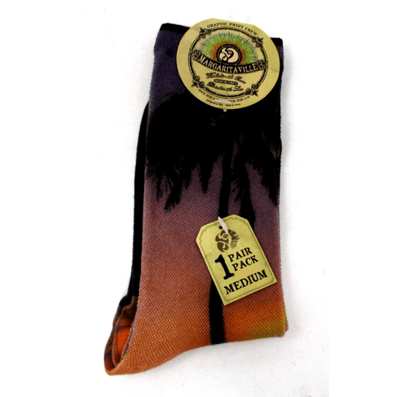 Margartitaville Graphic Print Crew Socks Palm Tree