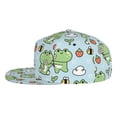 thumbnail image 3 of Daiia Cute Floral Frog print Flat Bill Hats Flat Brim Trucker Cap Baseball Cap Adjustable Classic Low Profile Hat Unconstructed Plain Cap, 3 of 9