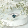 thumbnail image 5 of Rosec Jewels London Blue Topaz Engagement Ring 1 Carat - (7 mm Round, AAA Quality Certified) Real Blue Topaz and Diamond Ring, 18K White Gold, US 10.00, 5 of 8