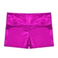 thumbnail image 3 of LiiYii Kids Girls Long Sleeve Gymnastics Leotards Set Shiny Metallic Leotards with Shorts Headband Rose 6, 3 of 8